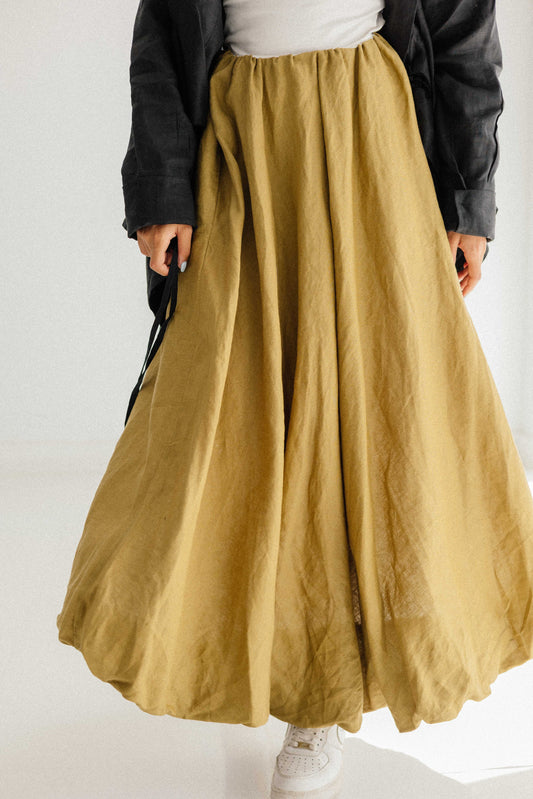 Balloon Skirt In Dark-limegreen