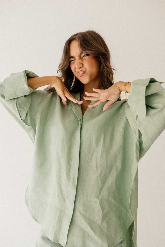 Daily Linen Shirt In Mint