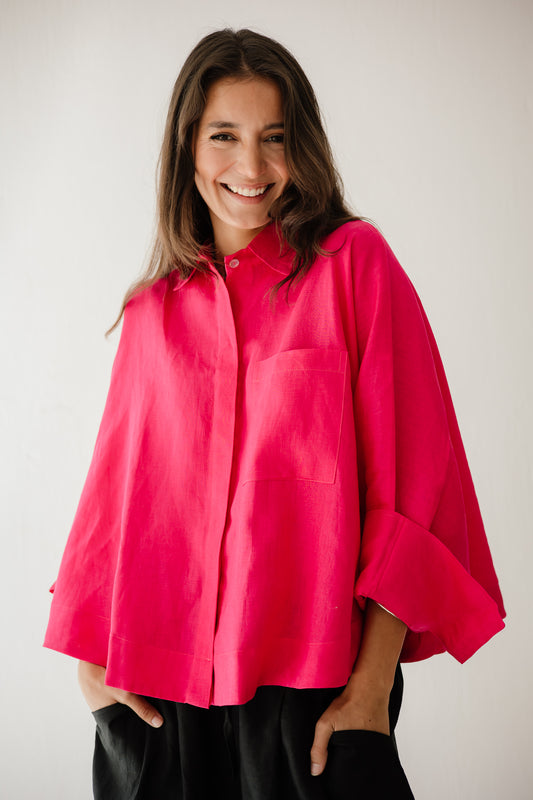Butterfly Shirt In Fuchsia