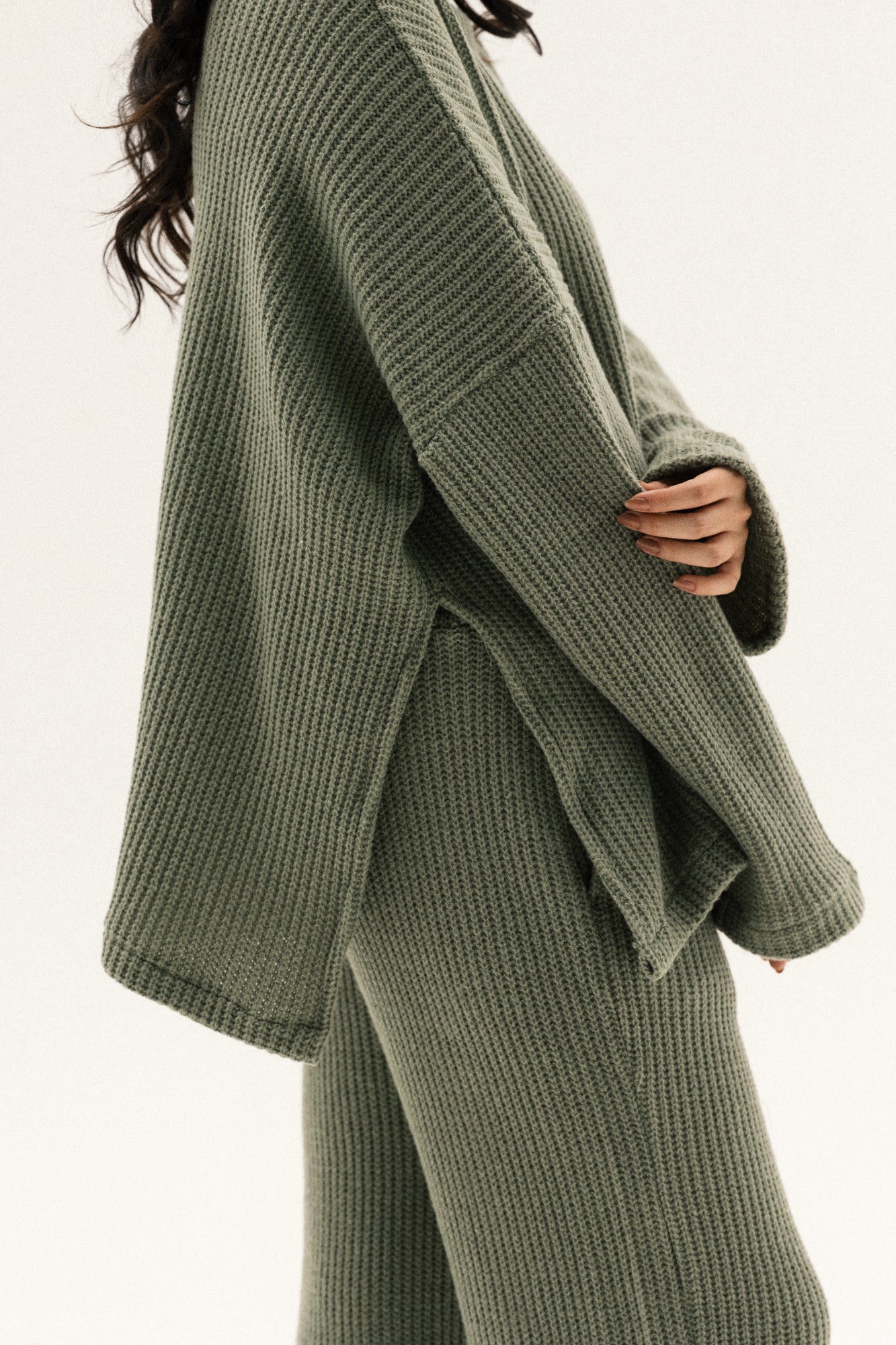 Knitted Love Set In Olive