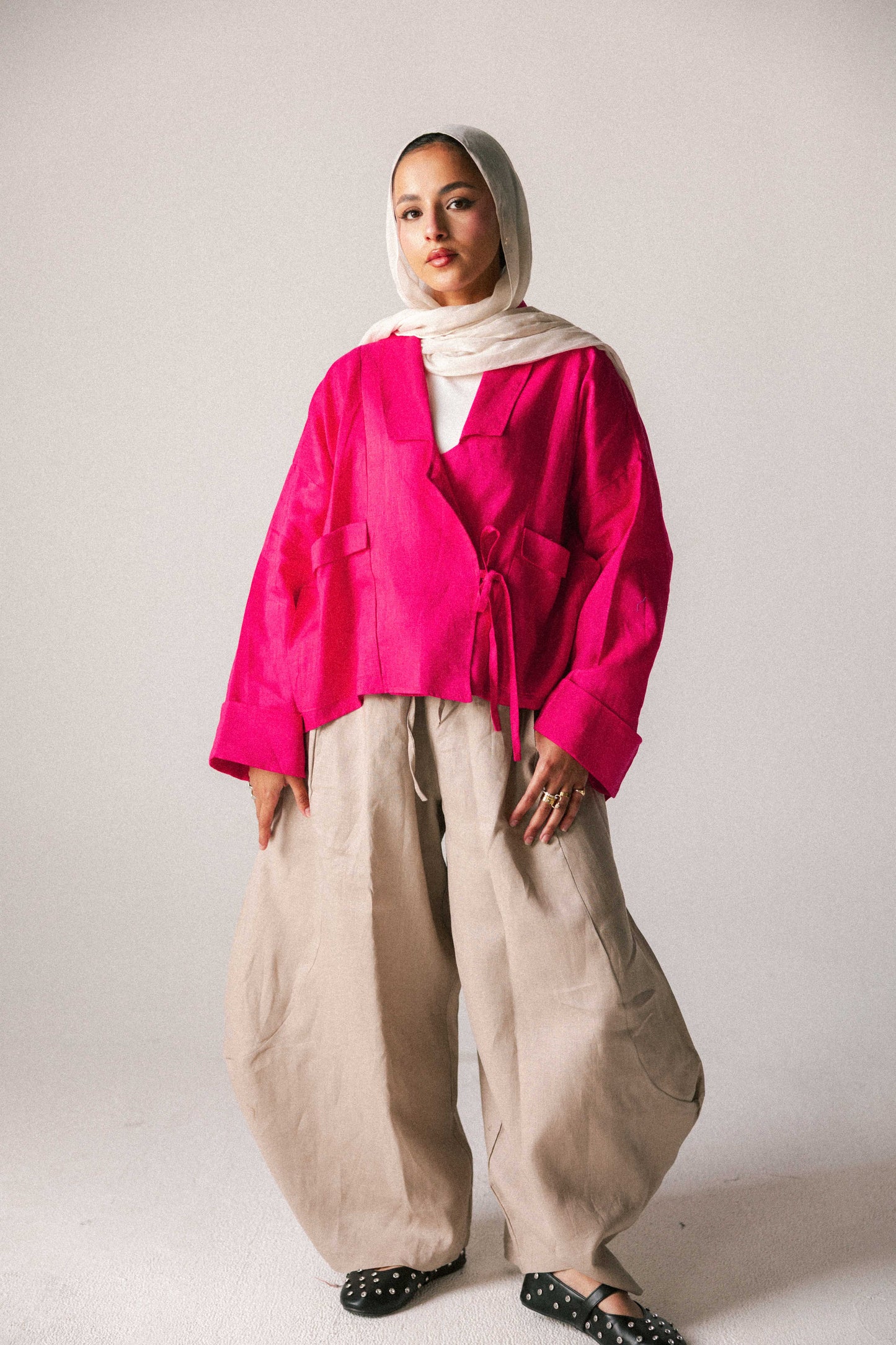Pocket kimono in fuchsia
