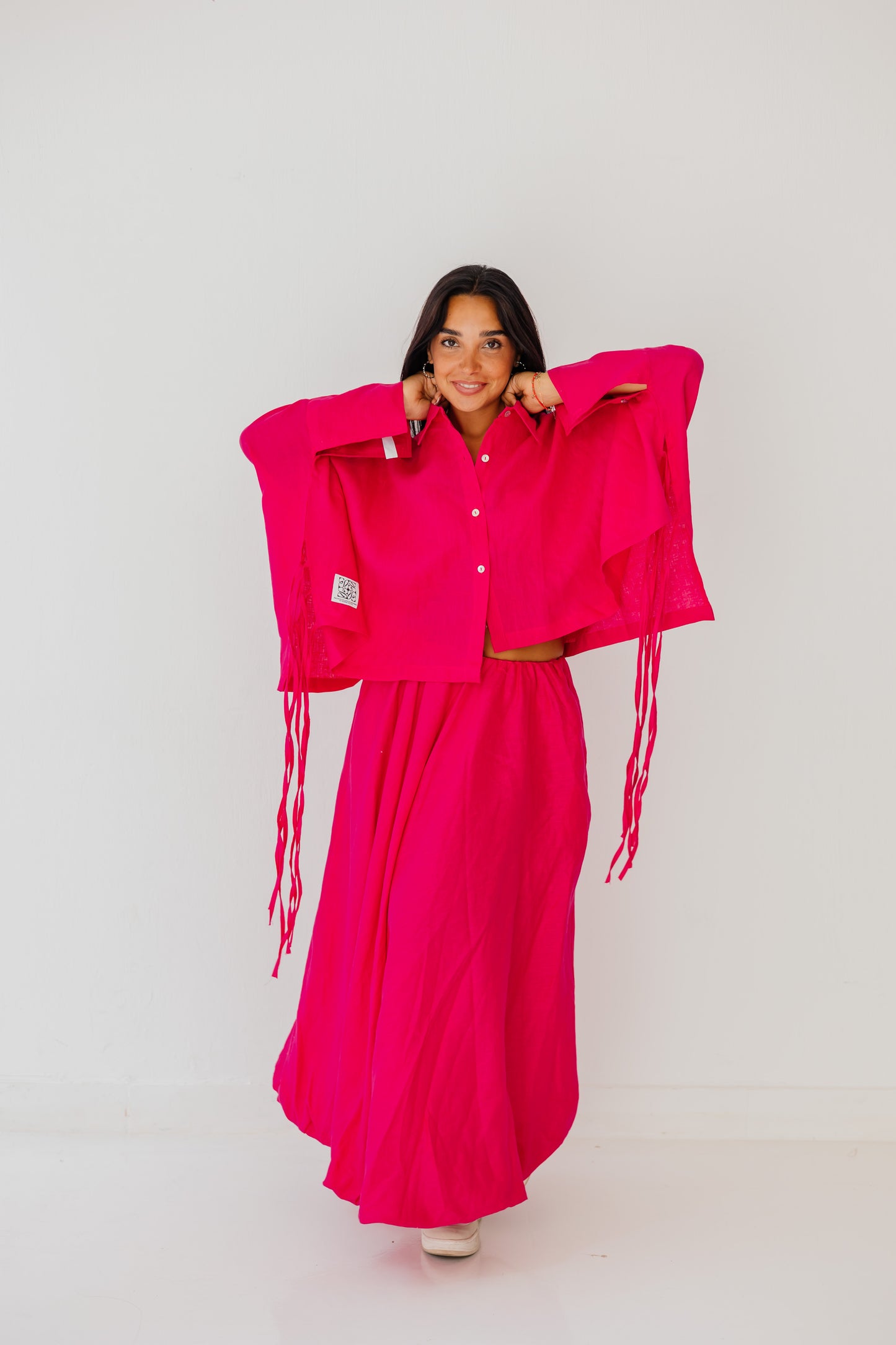 Fringes Shirt In Fuchsia