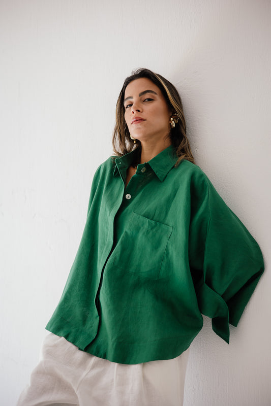 Butterfly Shirt In Dark-green