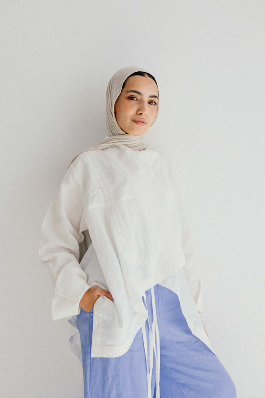 Elastic Kimono In White