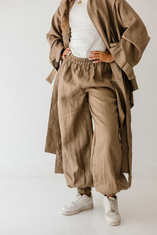 Elastic Pant In Light Brown