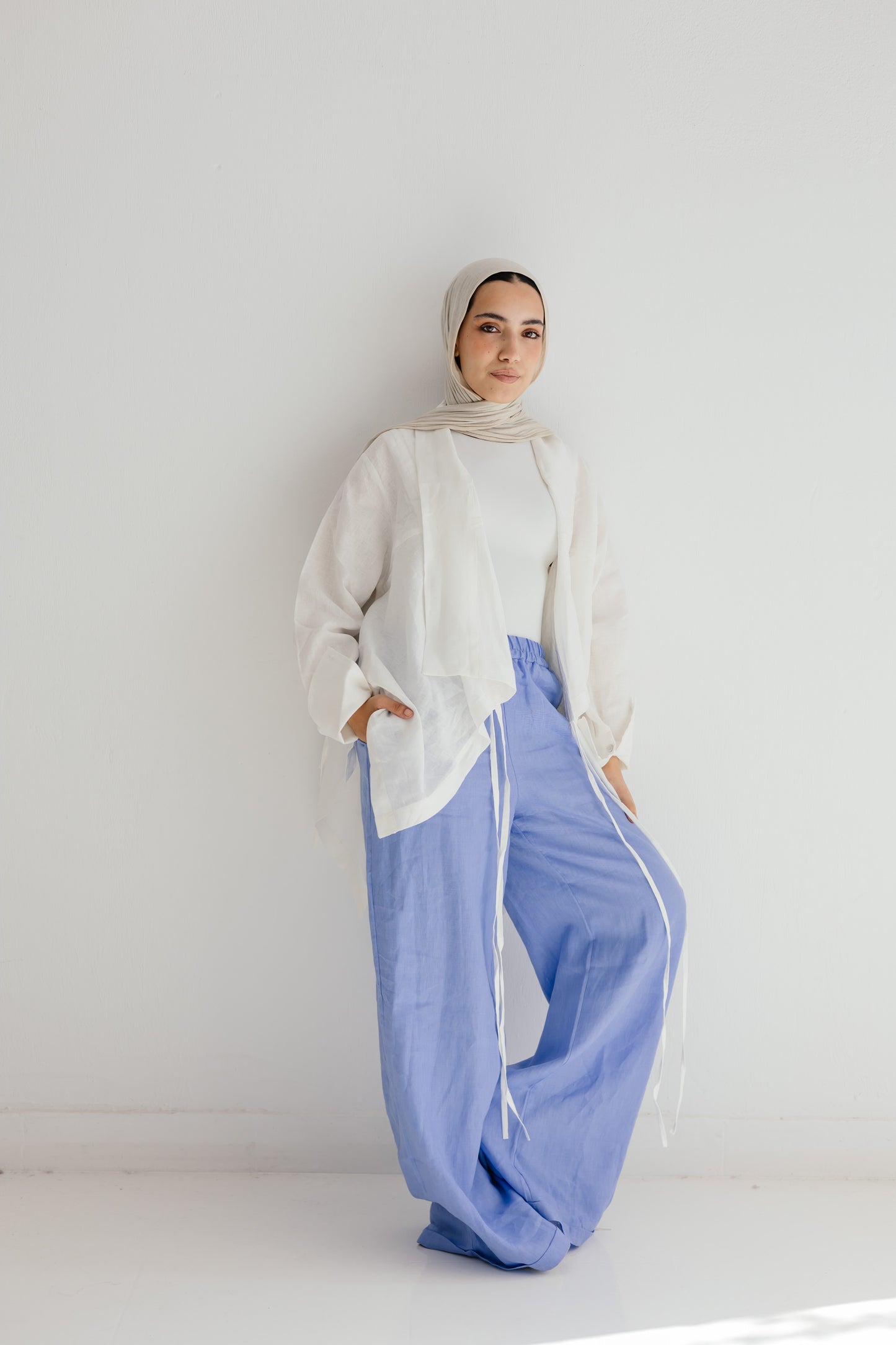 Elastic Kimono In White