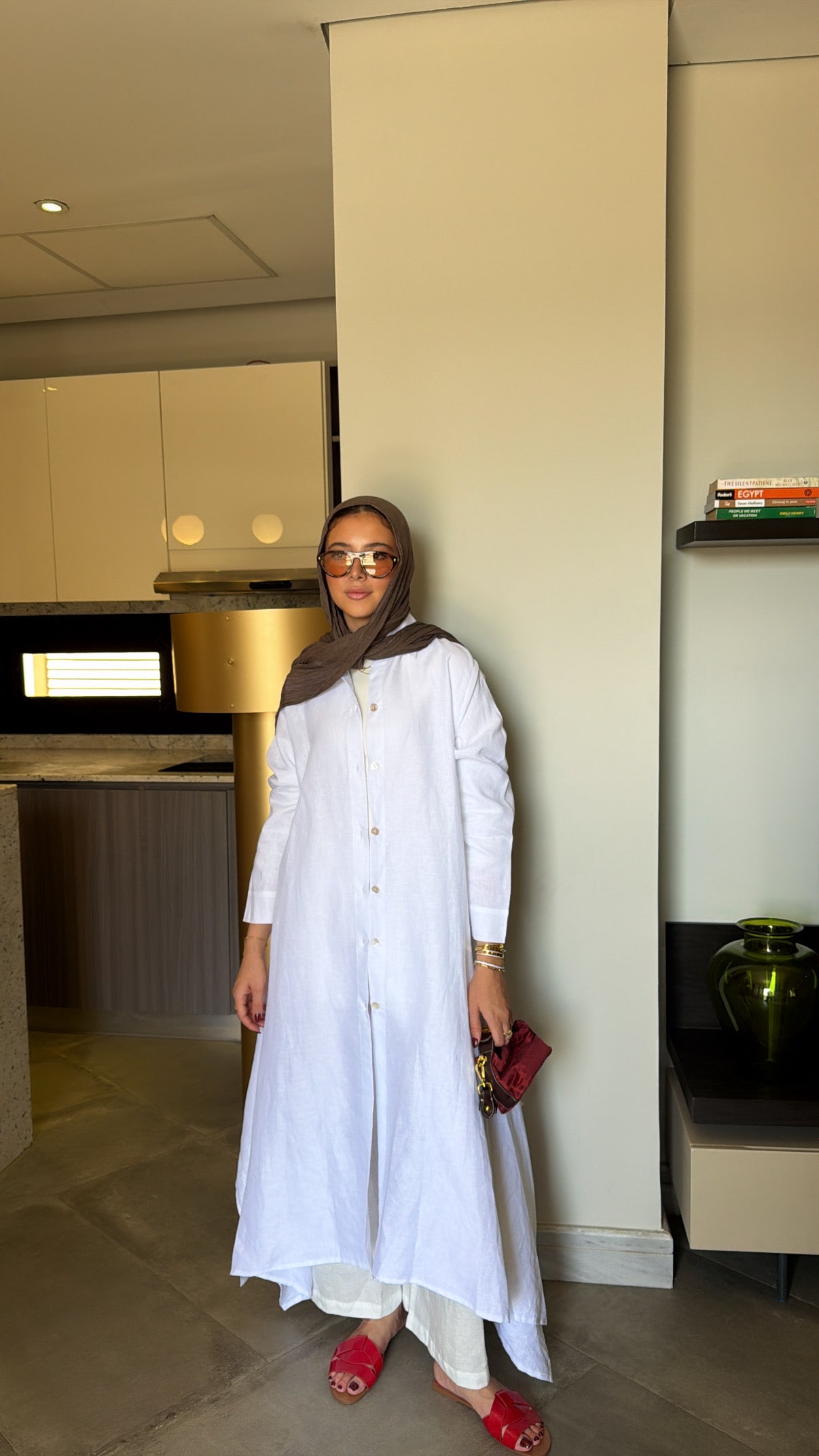 Long shirt in white