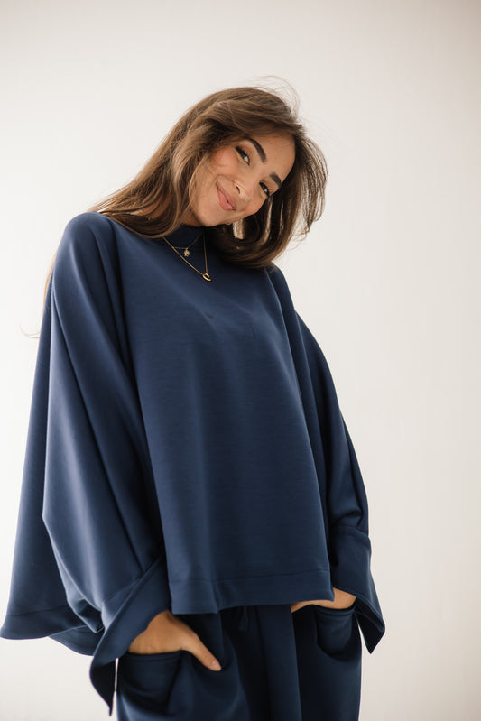 Butter-fly Set In Navy-blue