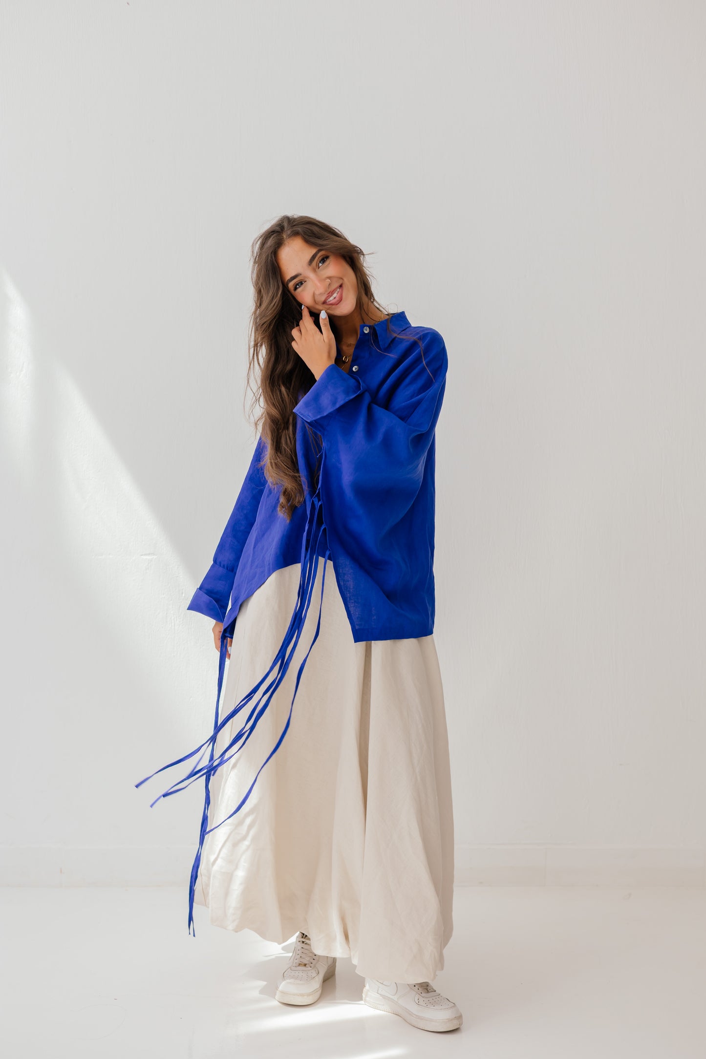 Fringes shirt in royal-blue