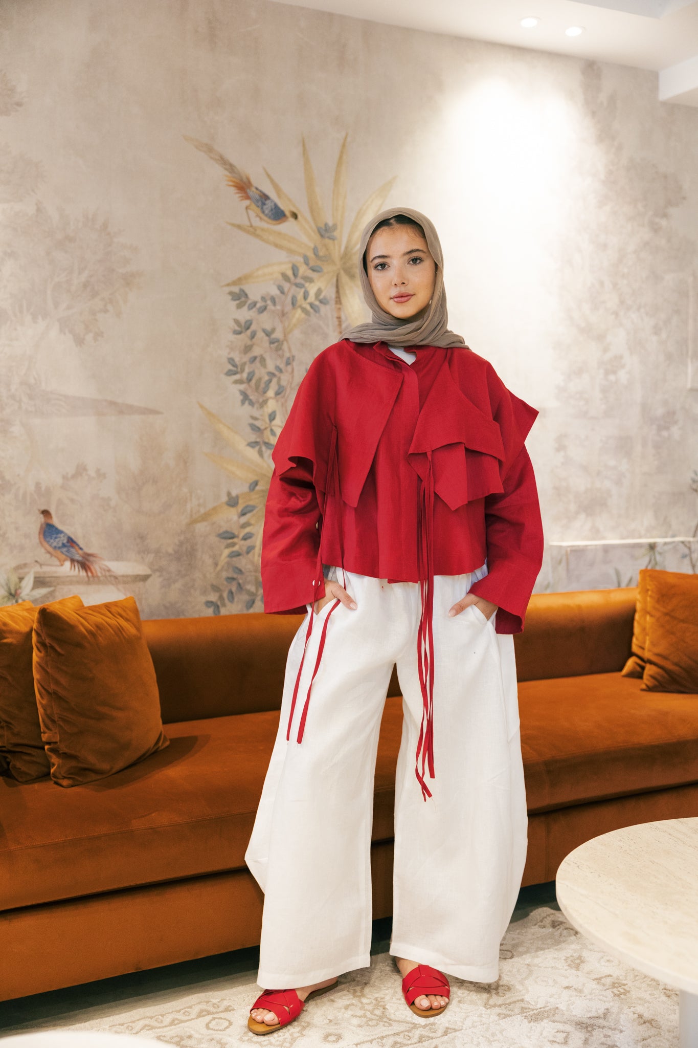 Layered shirt in red