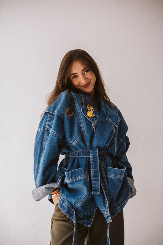 Love In Denim Jacket In Blue