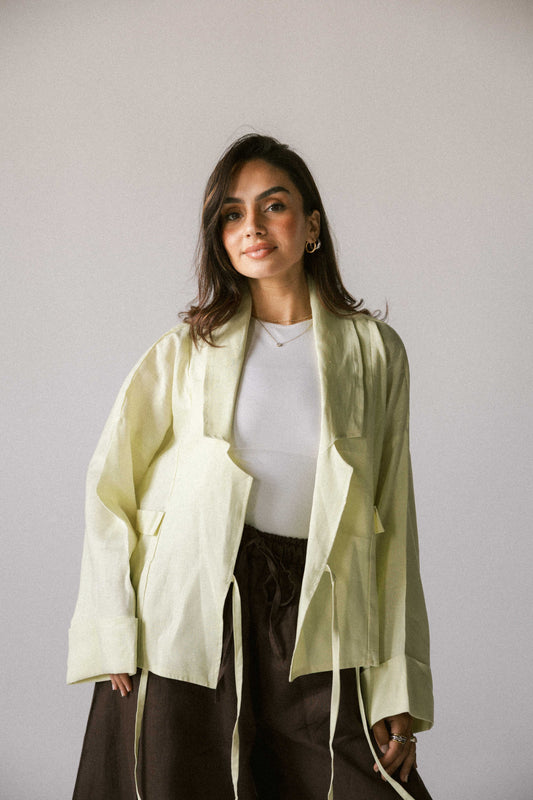 Pocket kimono butter yellow