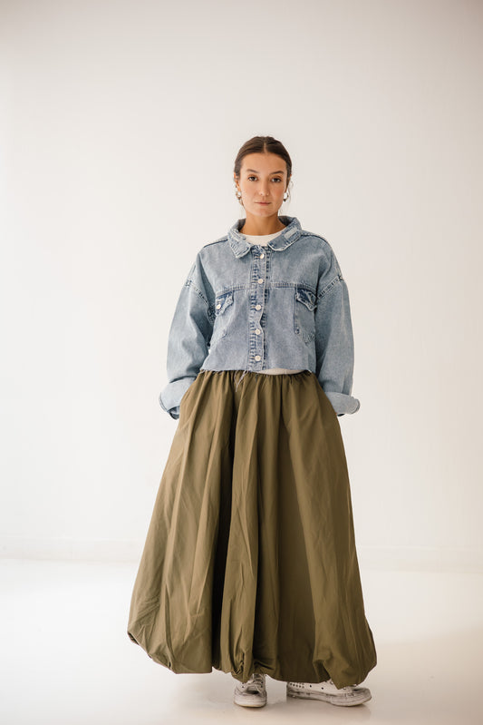 Balloon Skirt In Olive