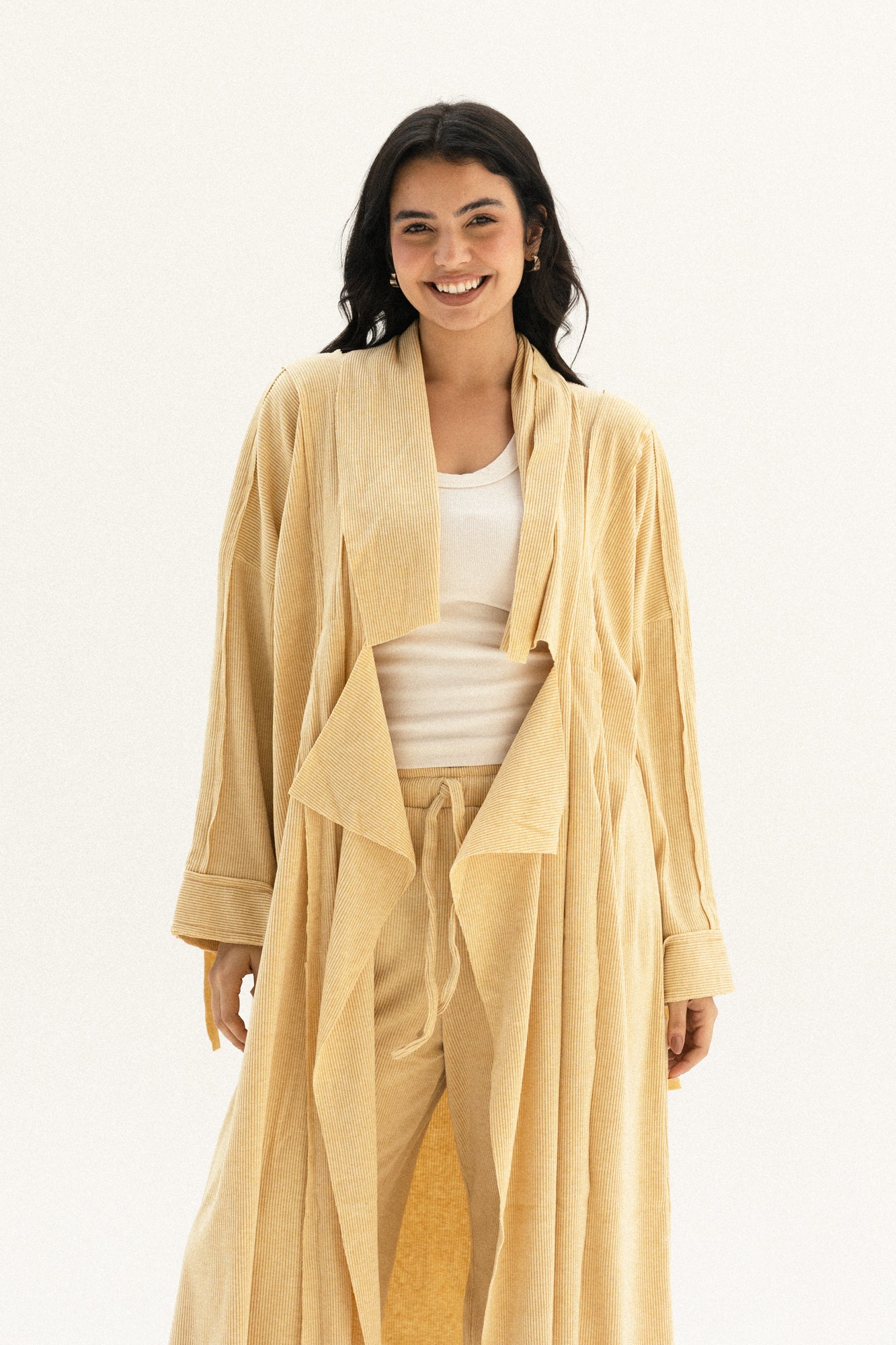 Lined Wool Set In Yellow