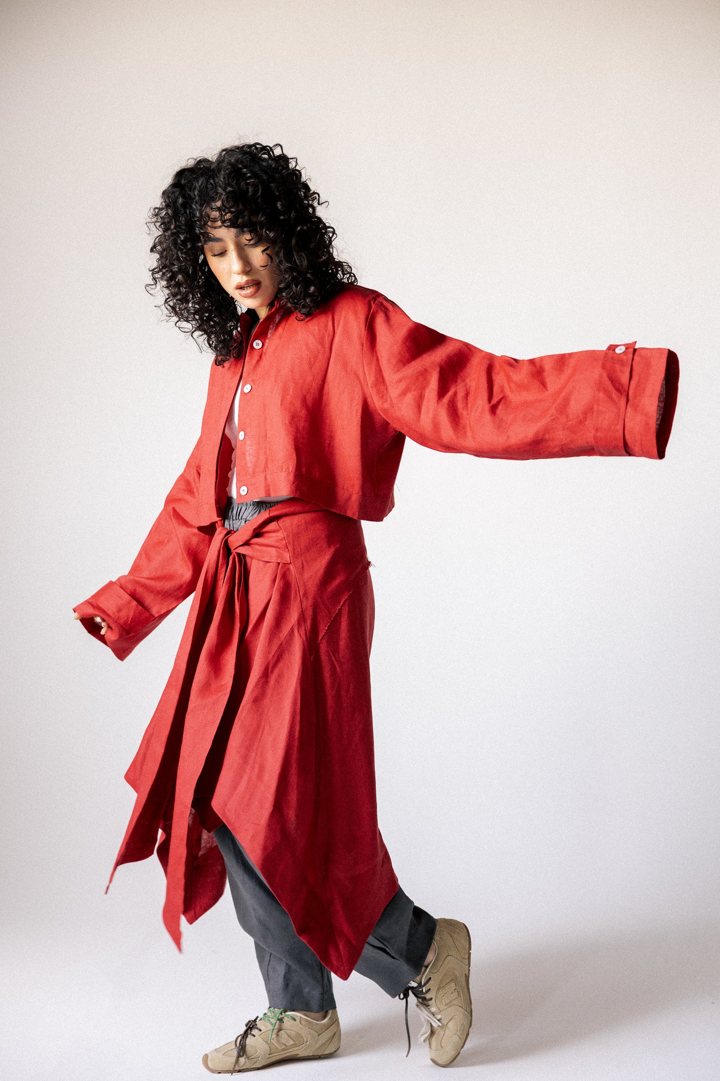 Rap-up shirt in red