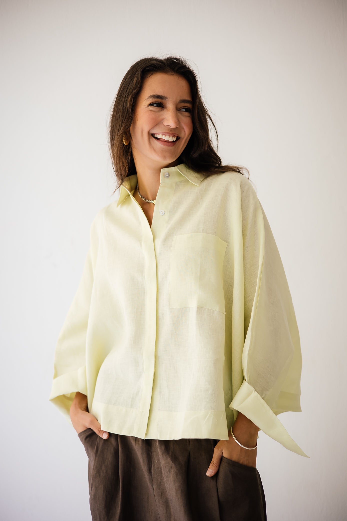 Butter-fly Shirt In Butter-yellow