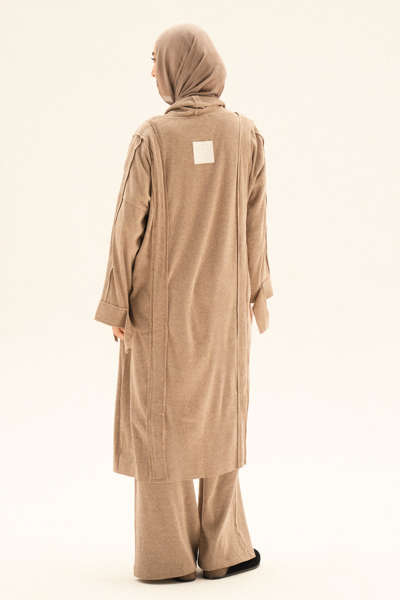 Lined Wool Set In Dark-cafe