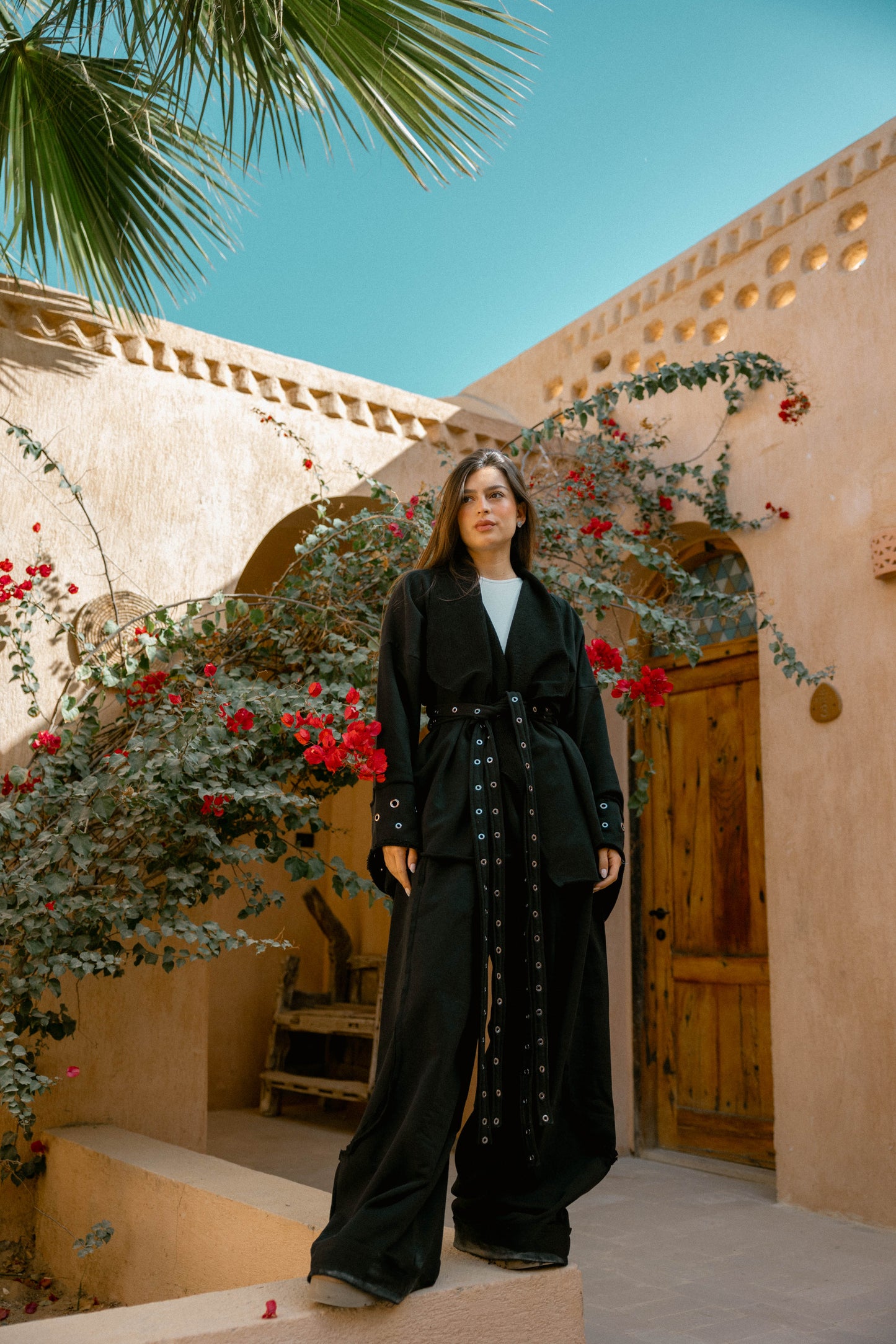 Rouh Cotton Set In Black