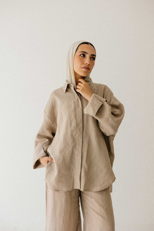 Daily Linen Shirt In Cafe