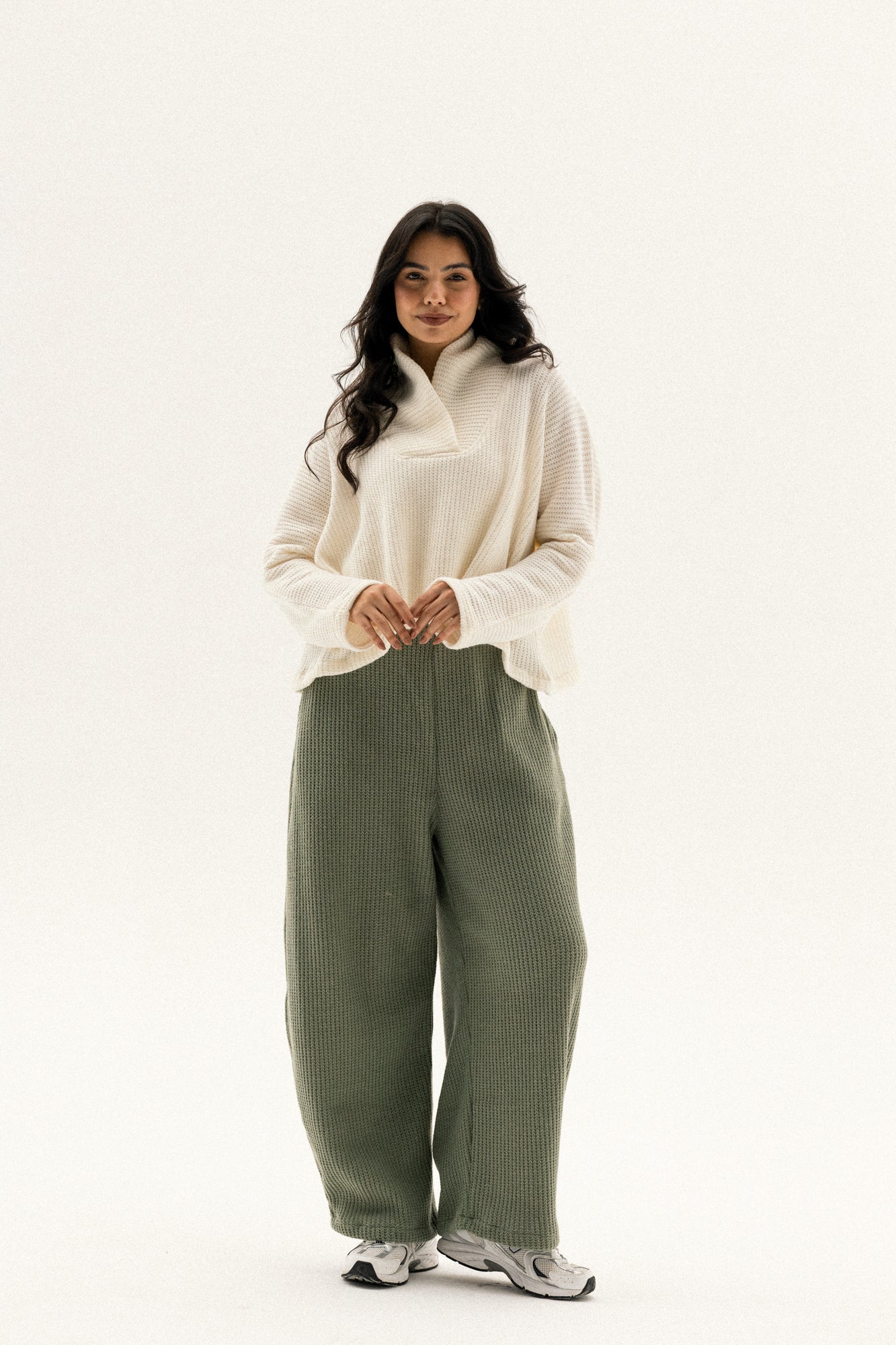 Balloon Knitted Pant In Mint