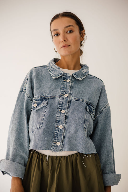 Cropped denim jacket