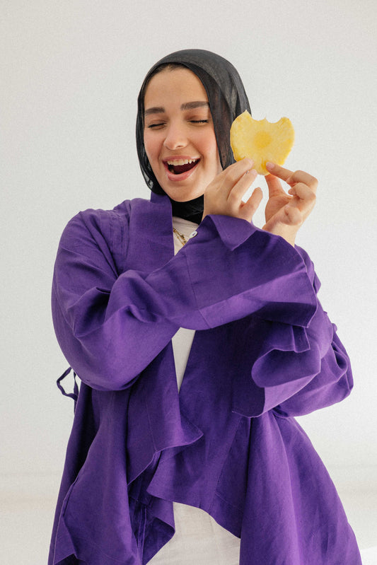 Elastic Kimono In Purple