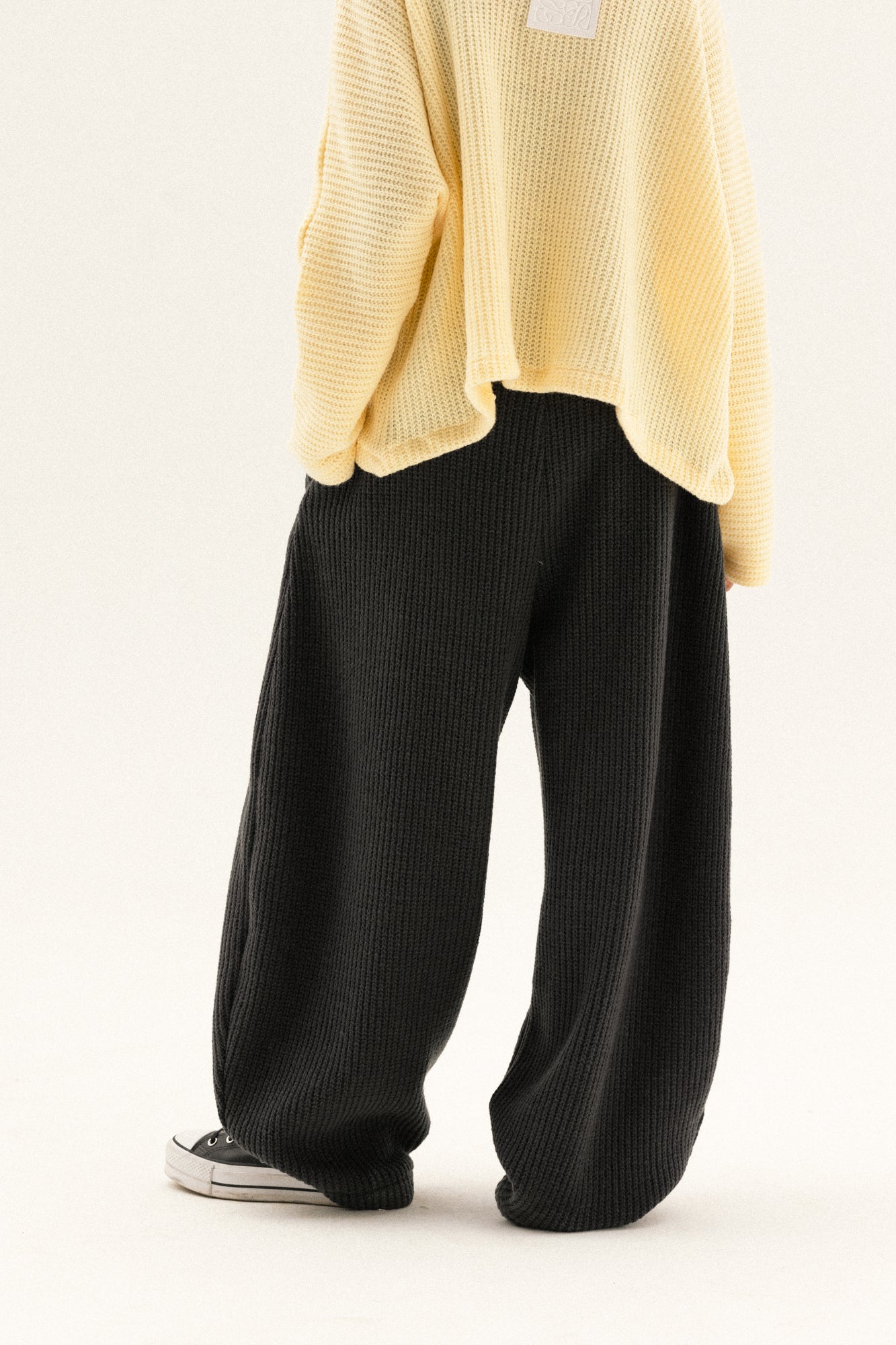 Balloon Knitted Pant In Dark-grey