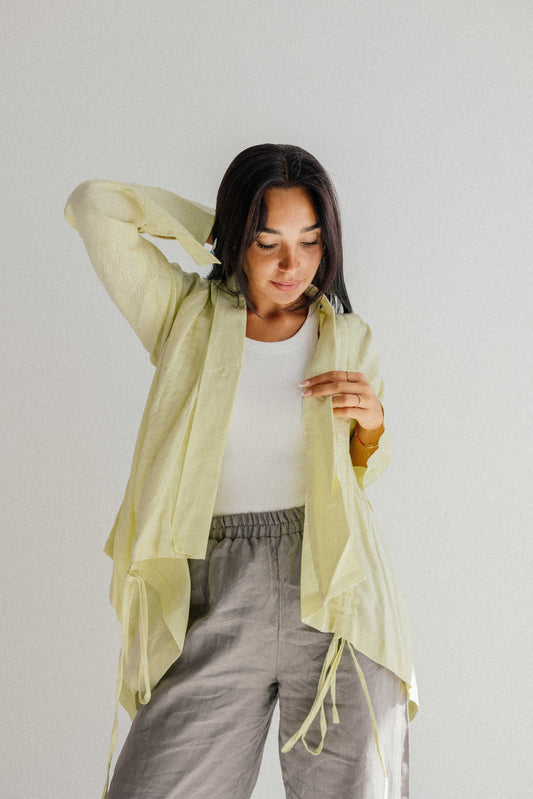 Elastic Kimono In Butter-lemon