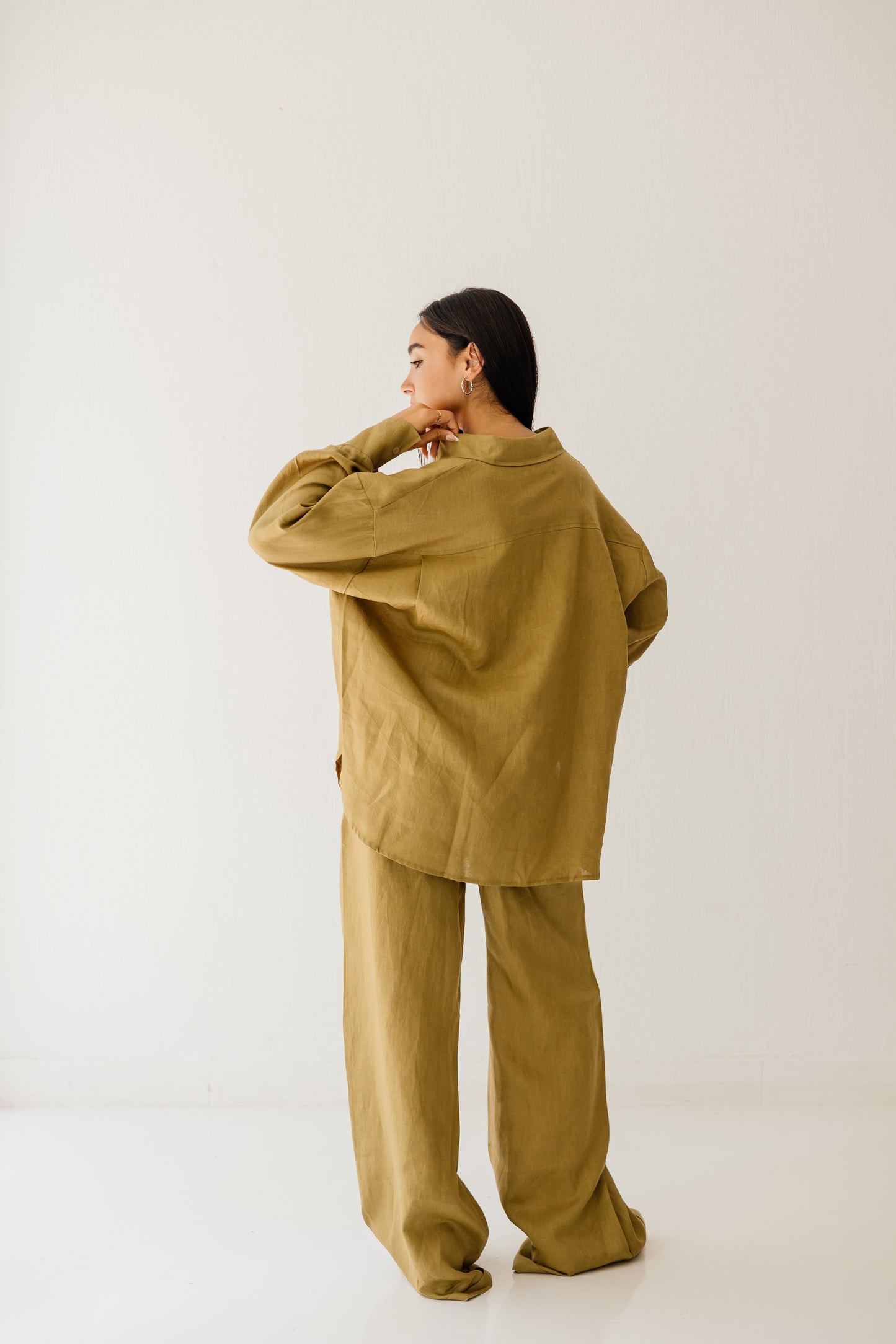 Basic Pant In Dark-limegreen