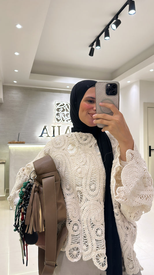 Knitted Mandela Top In Creamy