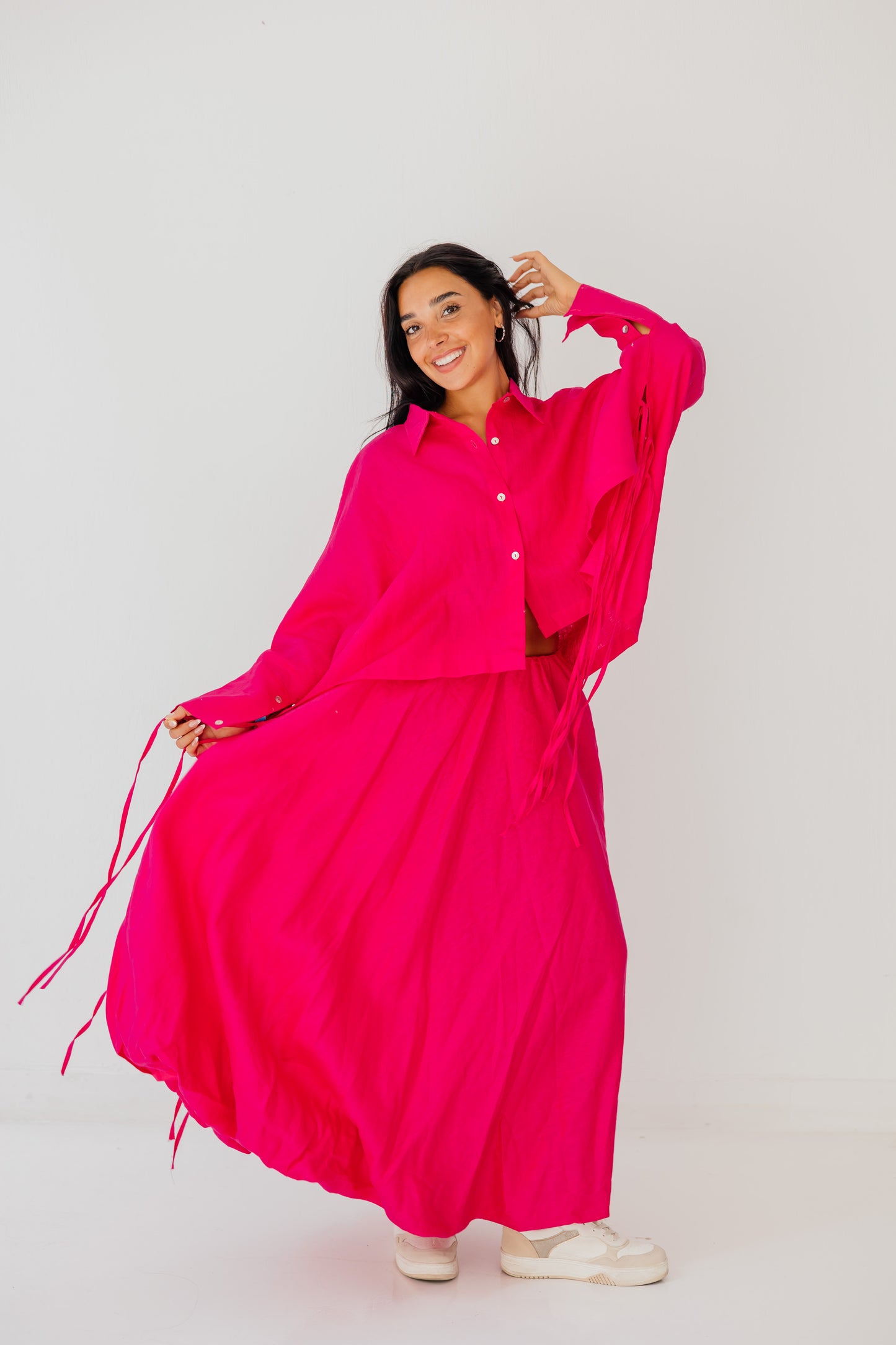 Fringes Shirt In Fuchsia