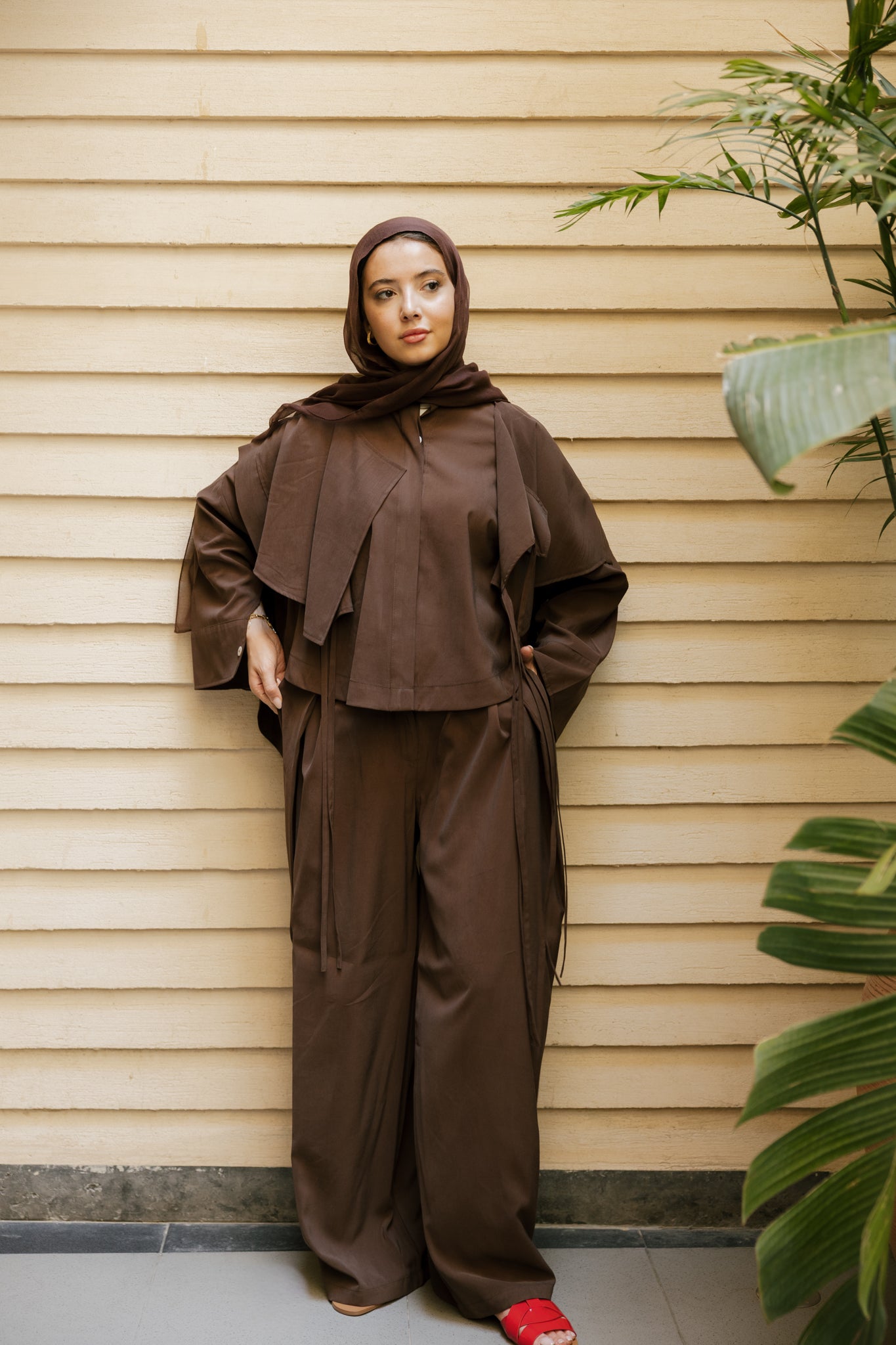 Layered set in brown