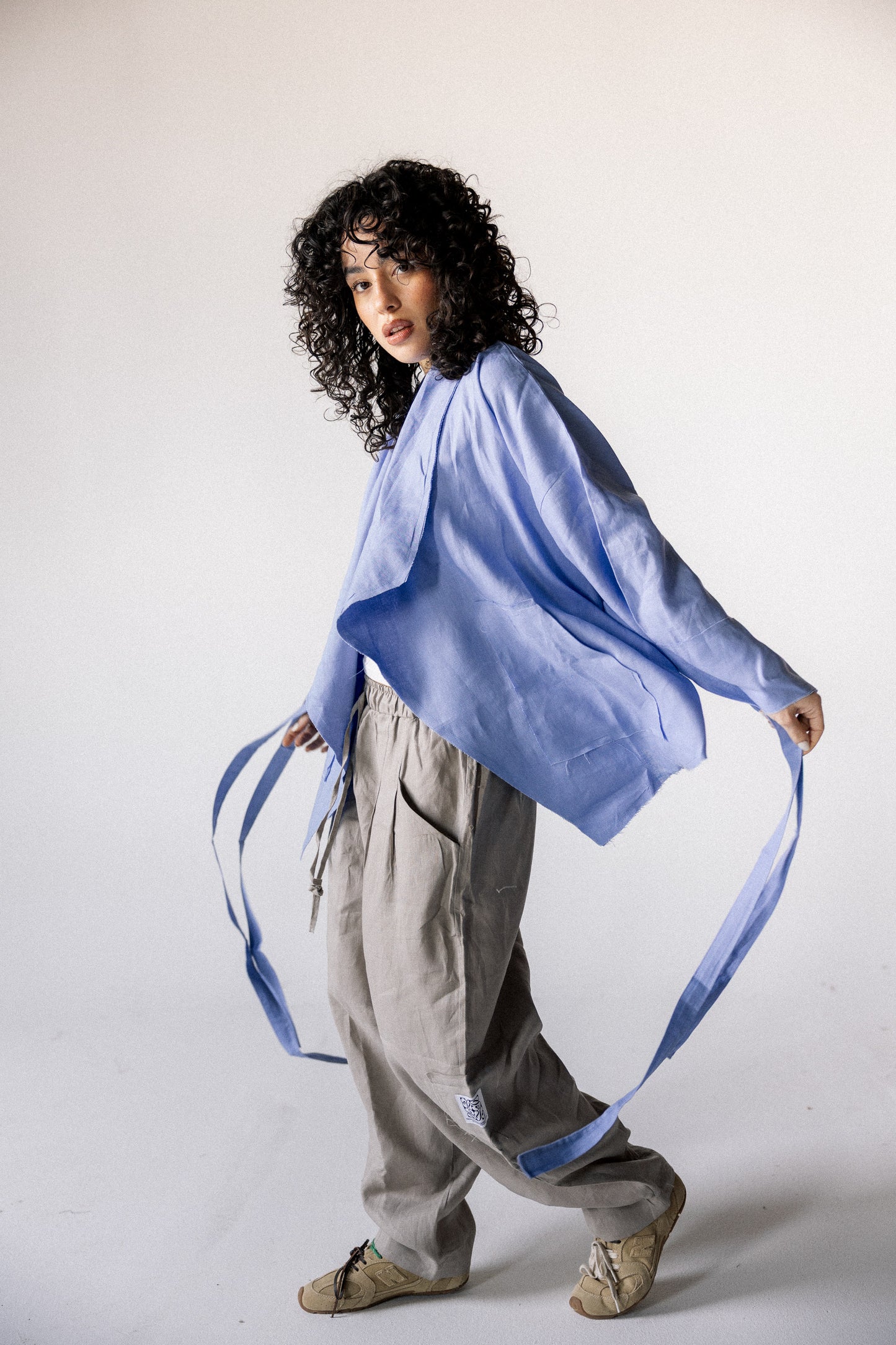 Collar kimono in blue