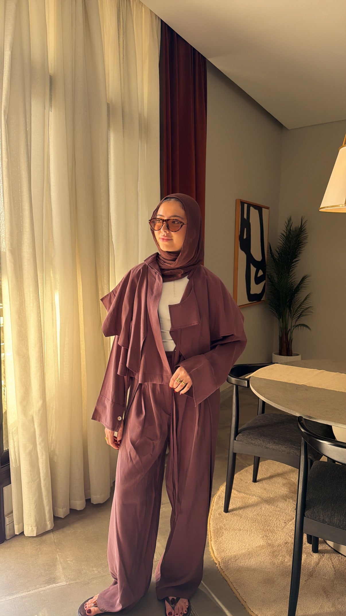 Layered set in burgundy