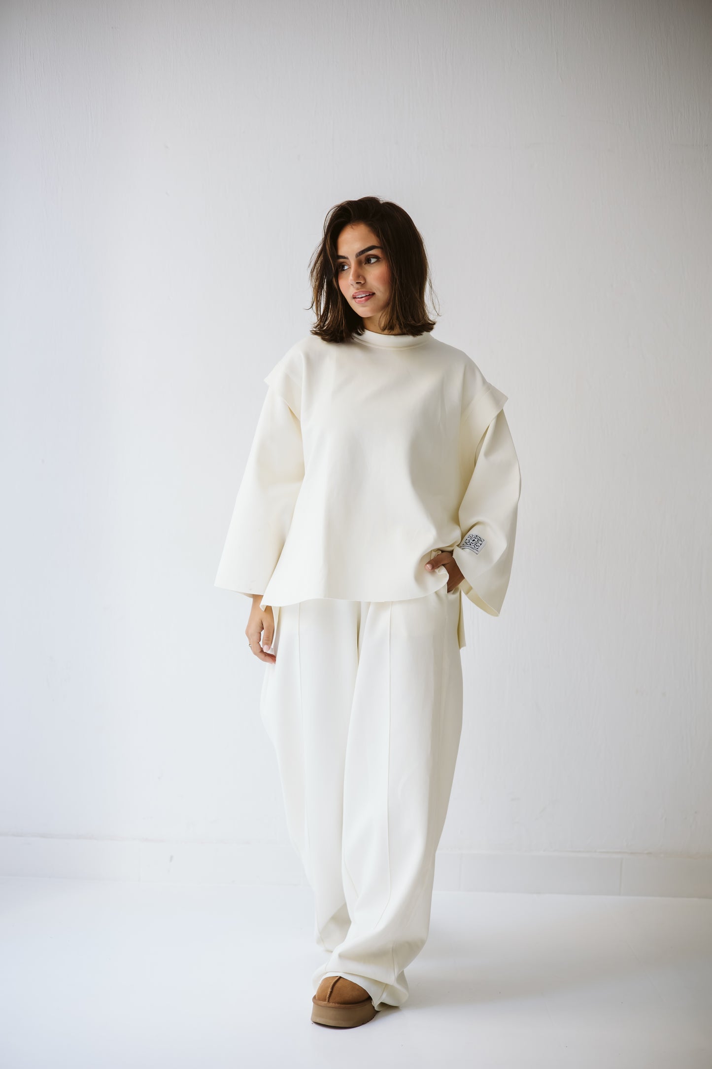 Cotton daily basic set in off-white