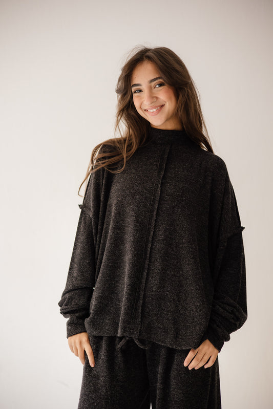 Unfinished Wool Set In Dark-grey