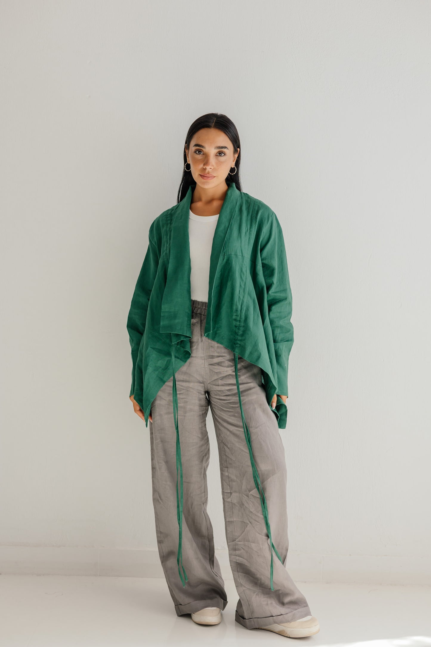 Elastic Kimono In Dark Green