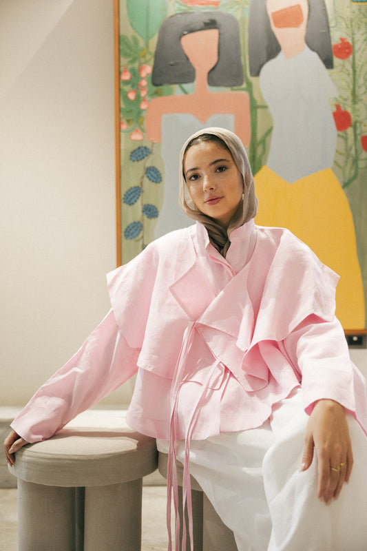 Layered shirt in pink