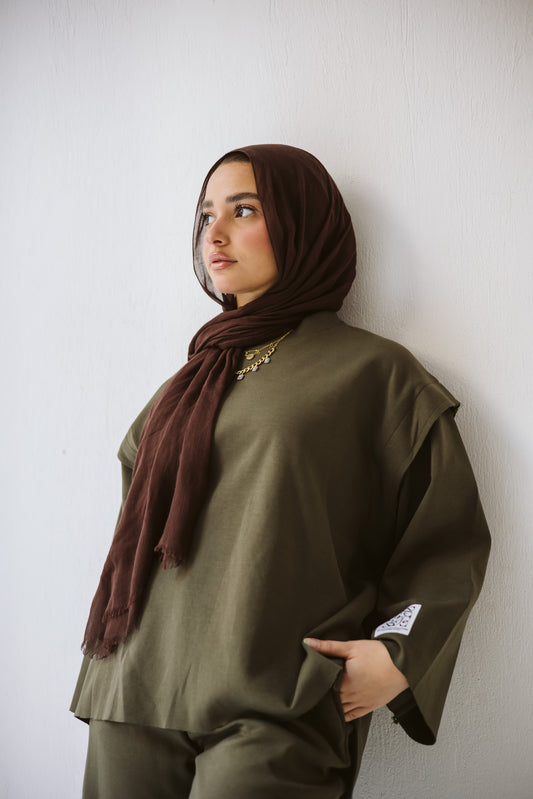 Cotton daily basic set in olive