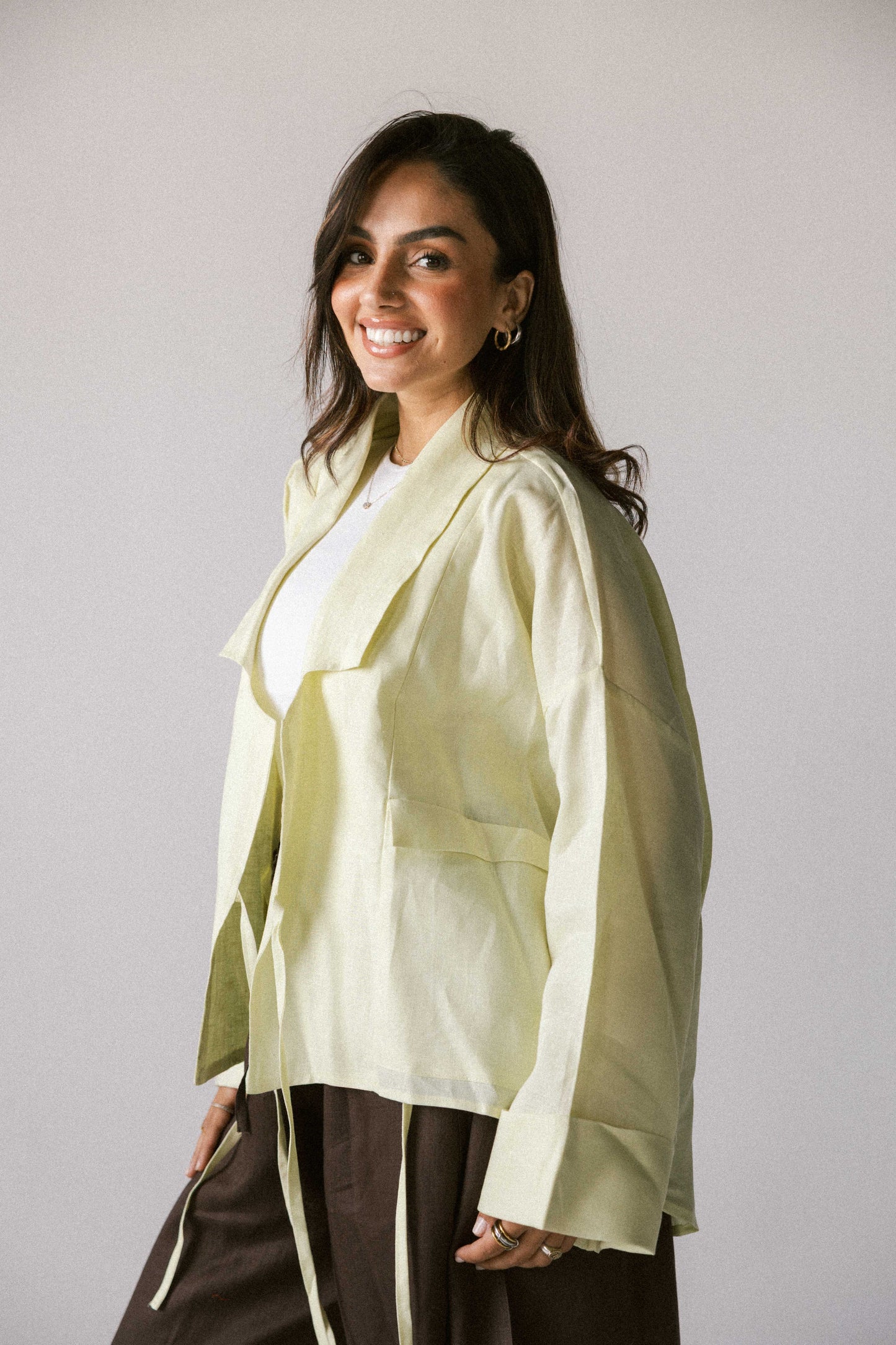 Pocket kimono butter yellow