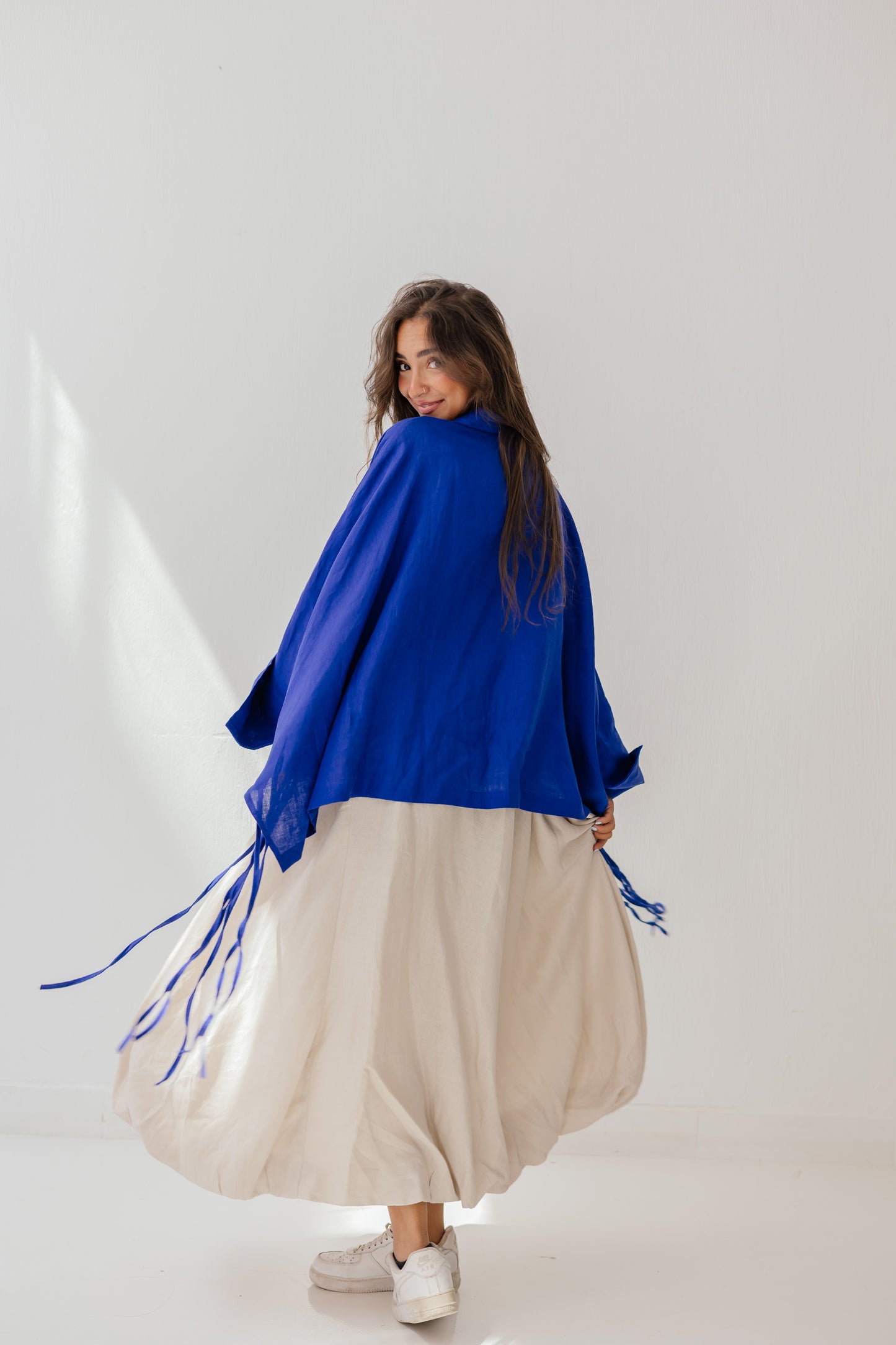 Fringes shirt in royal-blue
