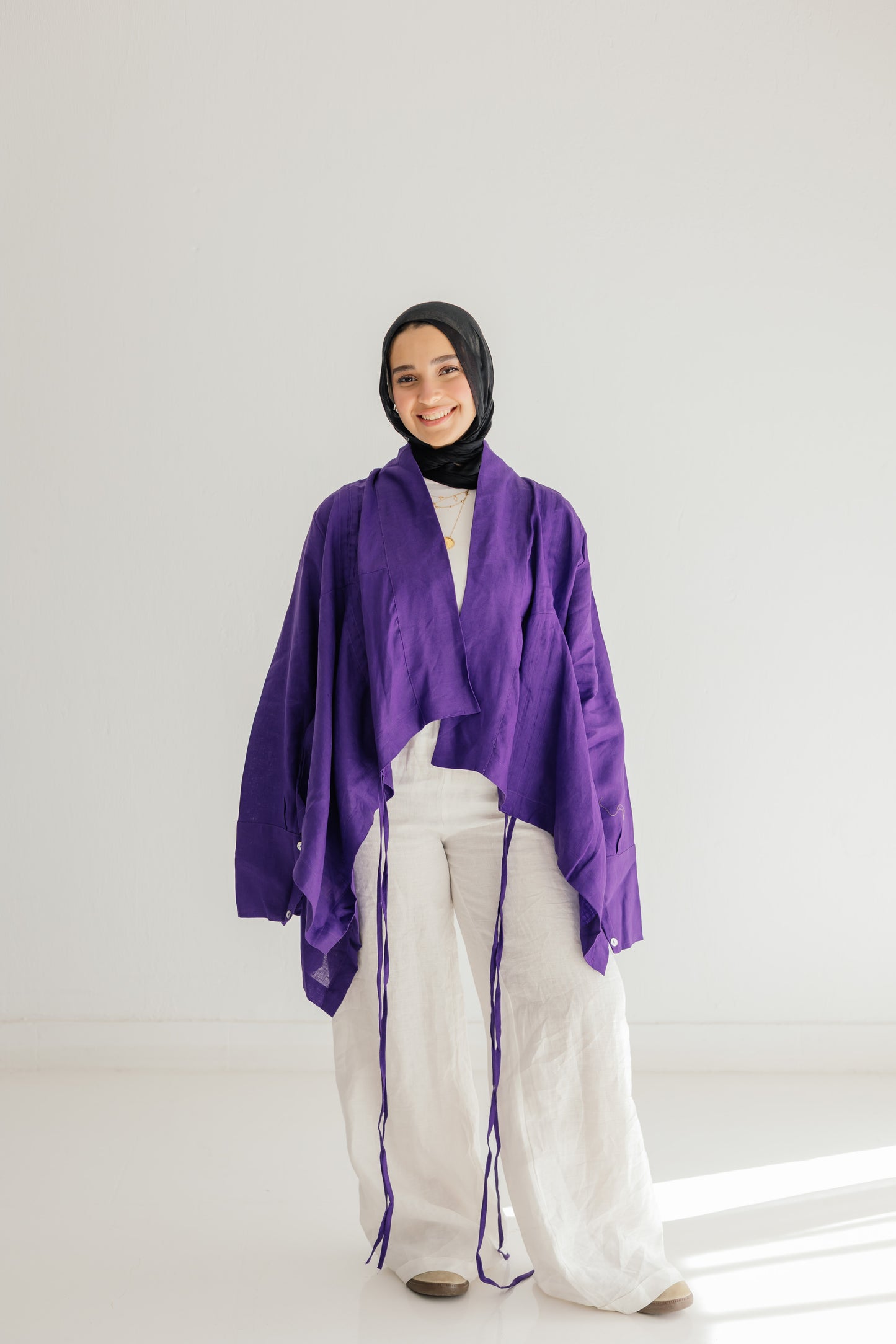 Elastic Kimono In Purple
