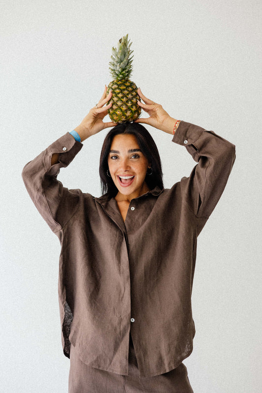 Daily Linen Shirt In Brown