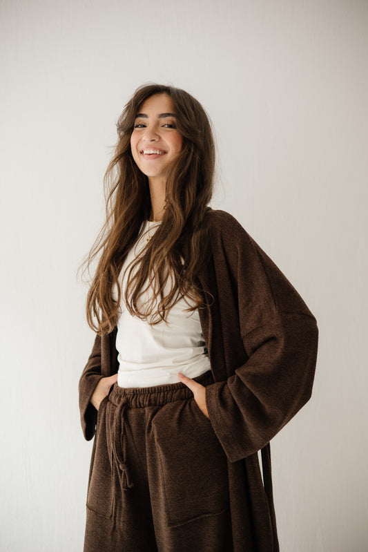 Unfinished Wool Set In Light-grey