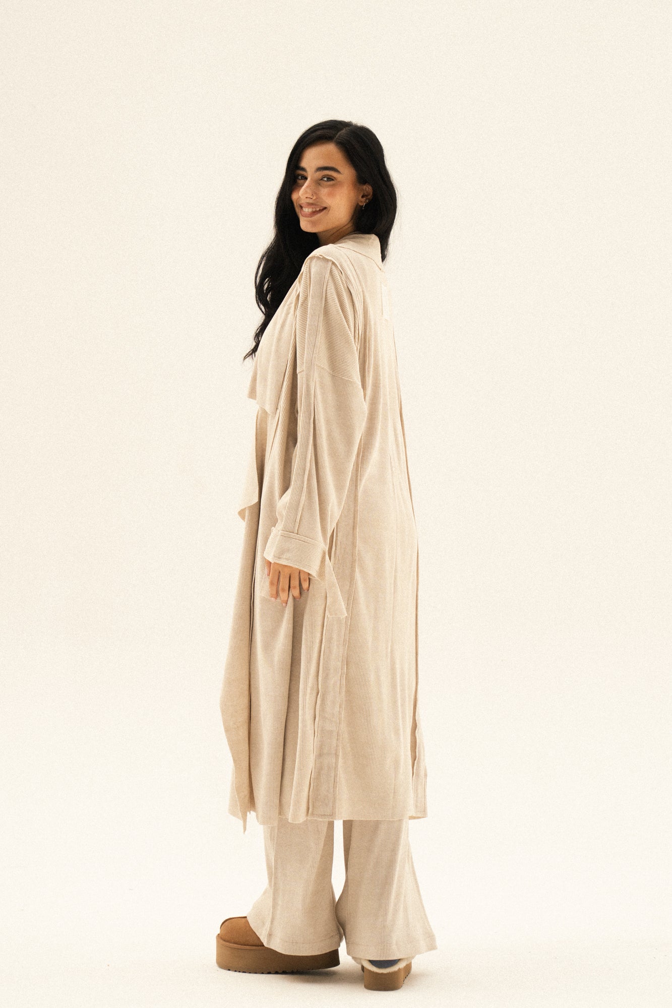 Lined Wool Set In Cafe