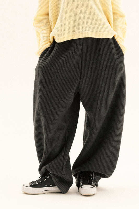 Balloon Knitted Pant In Dark-grey
