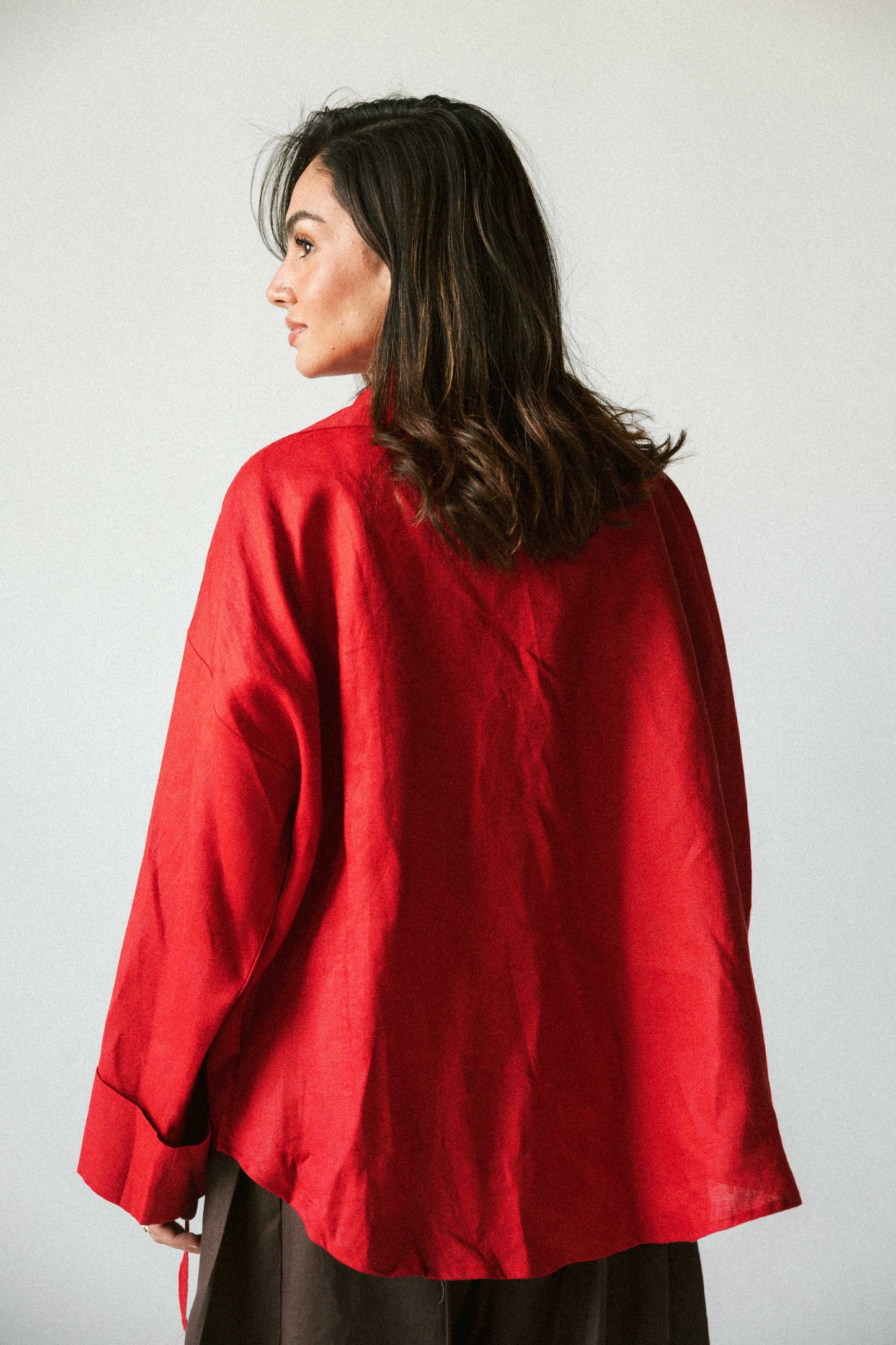 Pocket kimono in red