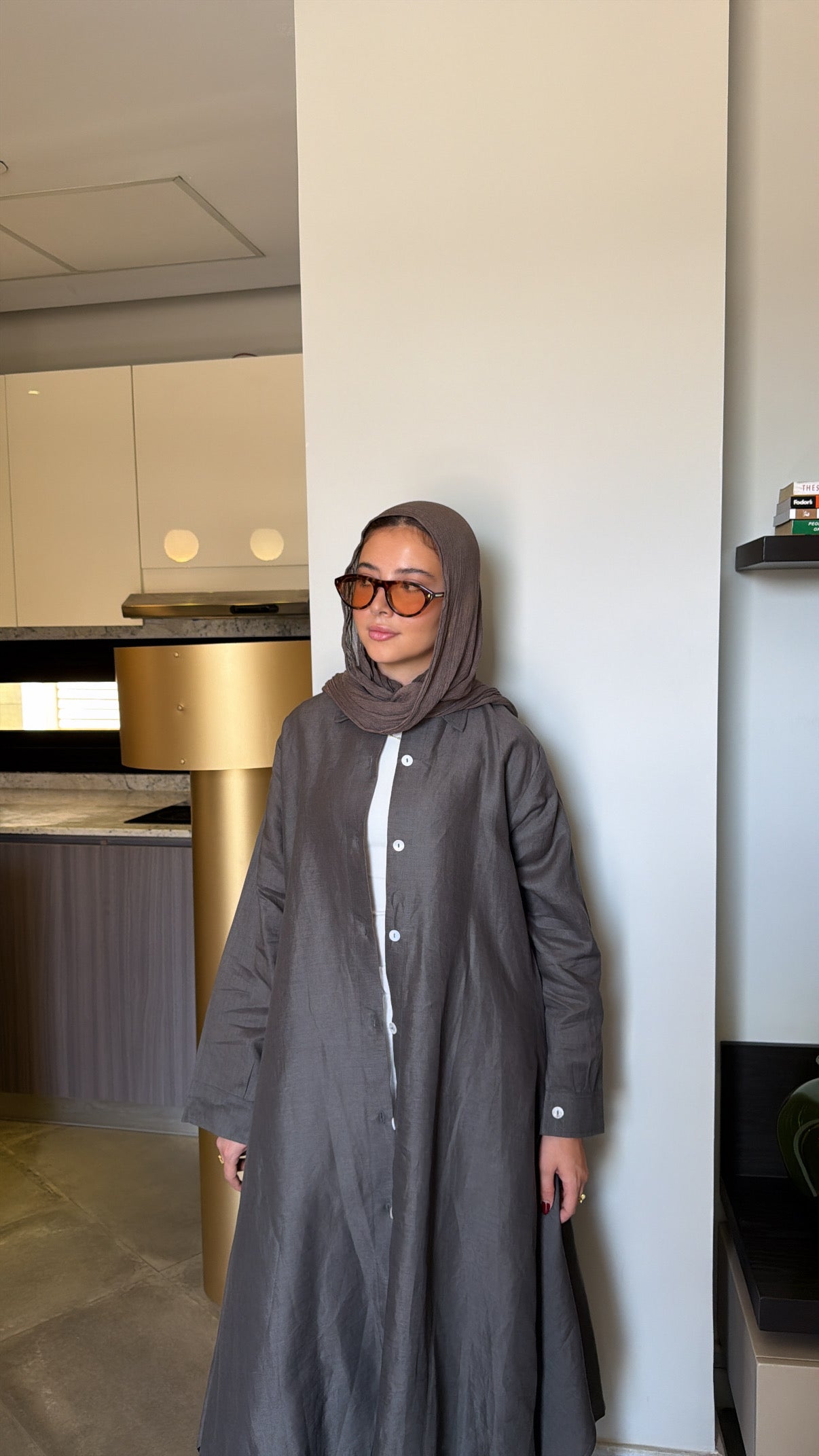 Long shirt in dark grey