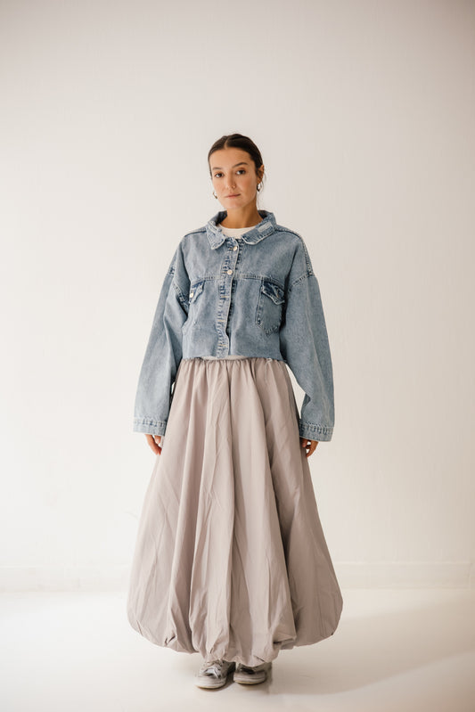 Balloon Skirt in Light-grey