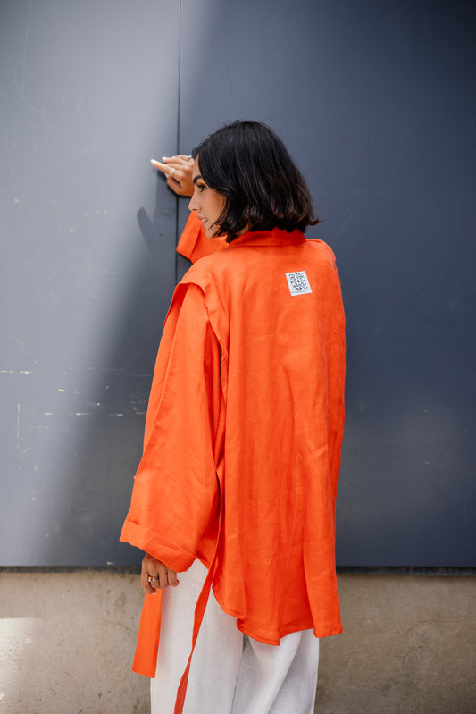 Double Shoulder Shirt In Orange